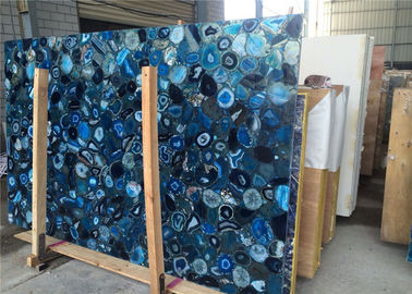 China losa azul natural de la ágata del grueso de los 2cm para el CE de la decoración de la alameda certificado proveedor