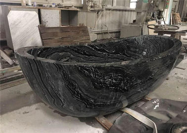 China Material de piedra natural del mármol de la bañera del pedestal con las venas de madera negras proveedor