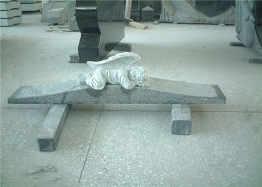China Tipo tallado mano gama grande del color del granito gris de la piedra sepulcral y del monumento del ángel del niño proveedor