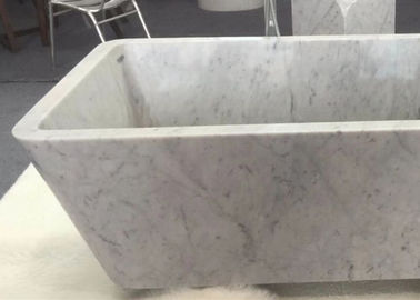 China Tina de piedra natural modificada para requisitos particulares, baño de mármol blanco con las venas grises proveedor