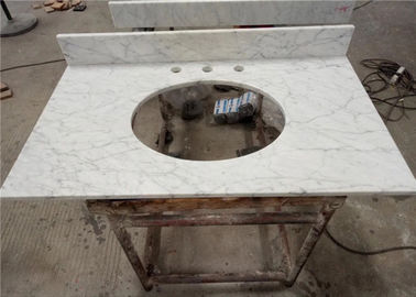 China La vanidad prefabricada modificada para requisitos particulares del cuarto de baño remata el mármol del blanco de Carrara del italiano proveedor