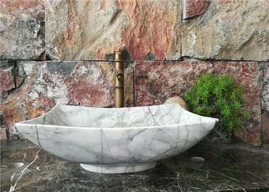 China Fregadero de mármol poligonal del cuarto de baño, fregaderos de piedra naturales del buque para el cuarto de baño proveedor