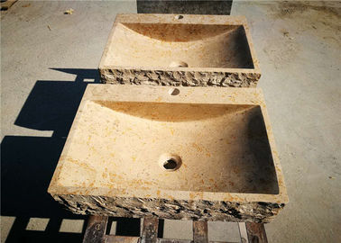 China Lavabo contrario de mármol cuadrado, fregaderos de cocina de piedra naturales con el grifo del pedestal proveedor