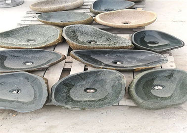 China Tamaño modificado para requisitos particulares material verde cambiable de piedra natural al aire libre de la piedra del guijarro del fregadero proveedor