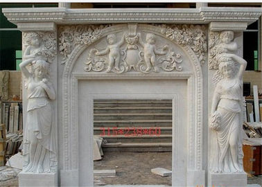 China Anillo de mármol libre meticuloso de la chimenea con la escultura del ángel proveedor