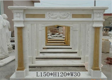 China Anillo de mármol blanco natural del fuego, mármol alrededor de la forma clásica de la columna de la chimenea proveedor