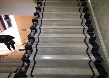 China Canalización vertical de piedra de mármol negra blanca natural cortada obra clásica de la escalera de la piedra de construcción proveedor