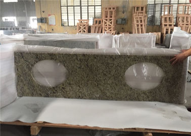 China La vanidad prefabricada superior del cuarto de baño del fregadero doble remata la piedra veneciana del granito del oro proveedor