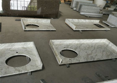 China Tops prefabricados de la vanidad del cuarto de baño del granito blanco del Andromeda del apartamento con el borde plano proveedor
