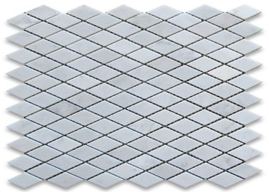 China Superficie pulida diamante de piedra de mármol blanco romboidal de la teja de mosaico de la forma proveedor