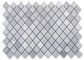 Superficie pulida diamante de piedra de mármol blanco romboidal de la teja de mosaico de la forma proveedor